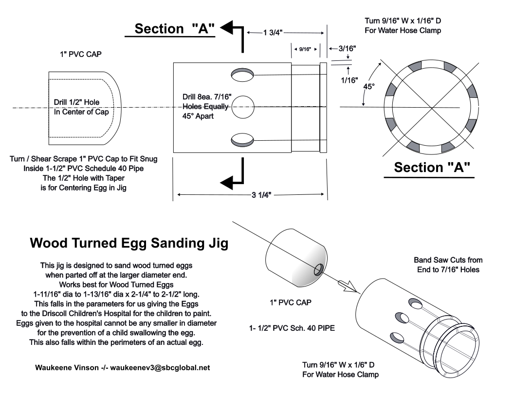 Plans for construction of Egg Holder