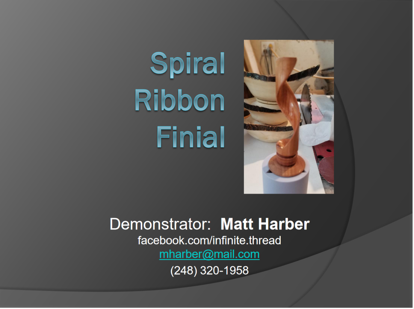 Spiral Ribbon Finial Cover Sheet