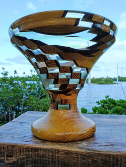 resin, orange wood and walnut Planter By Jason Fort