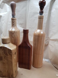 Wooden Bottles & decantors by Martin Clarkson