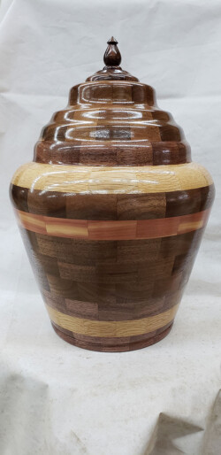 Segmented Lidded jar by Patrick Hoggard