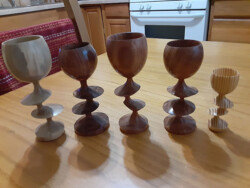 Goblets with offset spindle