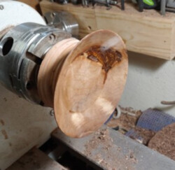 Walnut Burl Bowl in Progress by Tim Hatch