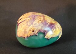 Epoxy/wood Egg by by Waukeene Vinson