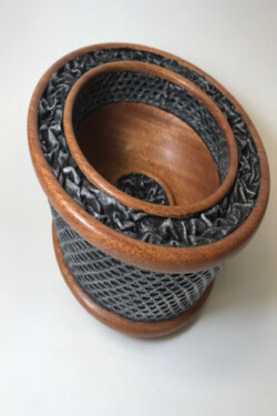 Fabric decorated bowl by Kevin McAlister